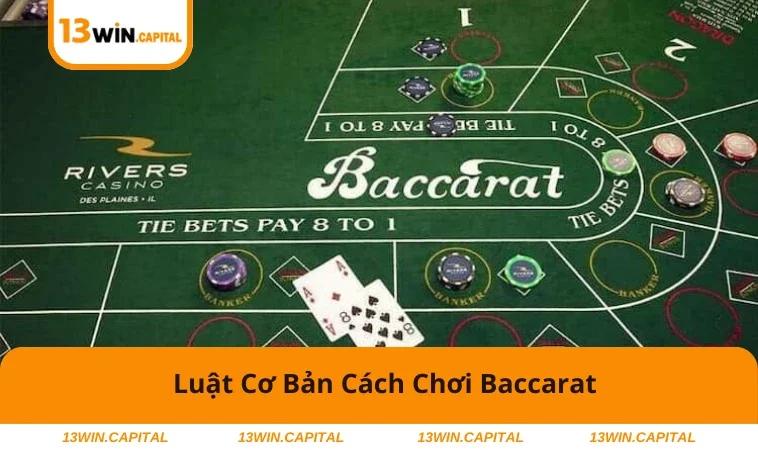 Hướng Dẫn Chi Tiết Cách Chơi Bài Baccarat Cho Người Mới 1 Bàn baccarat cùng ba cửa cược cơ bản.
