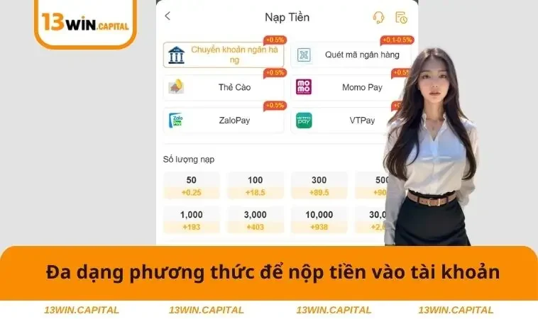 Home 33 Đa dạng phương thức để nộp tiền vào tài khoản