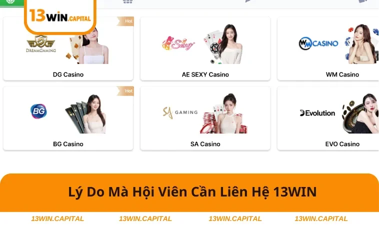 Lý do mọi hội viên nên liên hệ 13WIN
