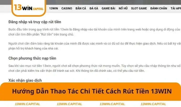 Rút Tiền 13WIN 2 Rút tiền 13WIN dưới hướng dẫn an toàn và hợp lý