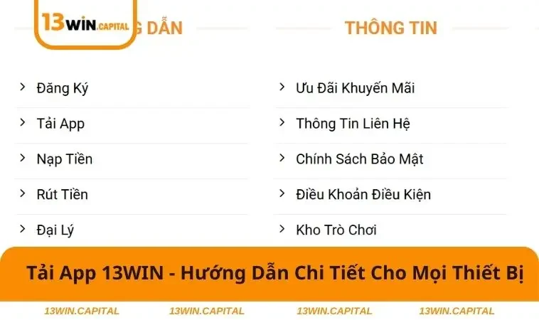 Tải App 13WIN 2 Hướng dẫn tải app cực dễ cho thành viên mới